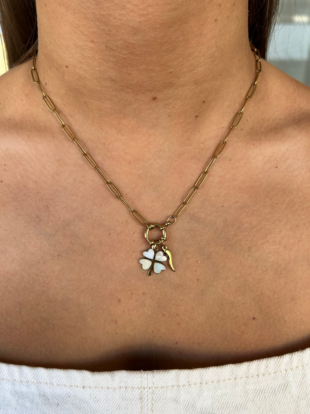 Collana LUCKY CLOVER (catena maglie allungate)